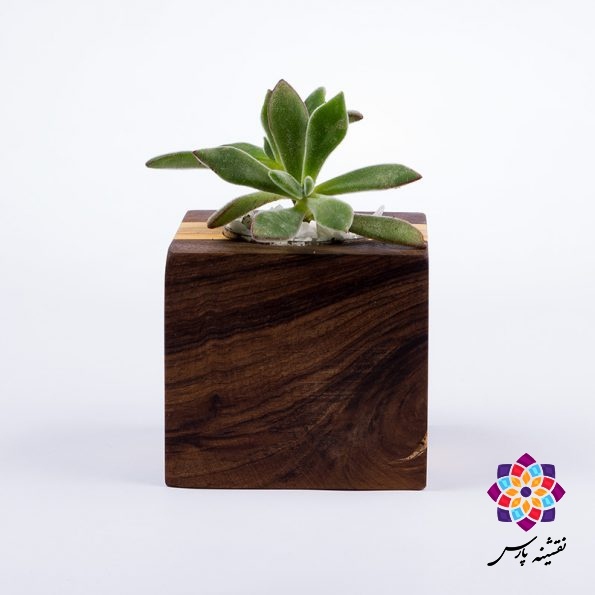 گلدان چوبی مکعبی 2
